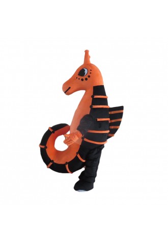 Completed Suit Black & Orange Seahorse Mascot Costume