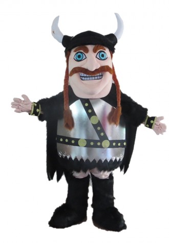 Black Warrior With Cloak Mascot Costume