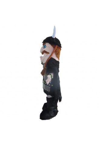 Black Warrior With Cloak Mascot Costume