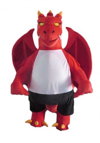 New Version Ferocious Red Dragon Mascot Costume