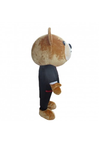 High Quality Brown Bear With Suit Mascot Costume