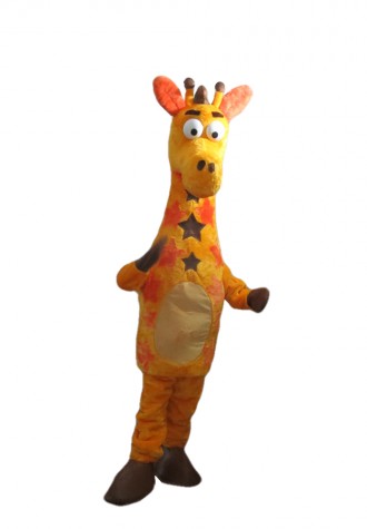 Unisex Cartoon Standing Giraffe Mascot Costume