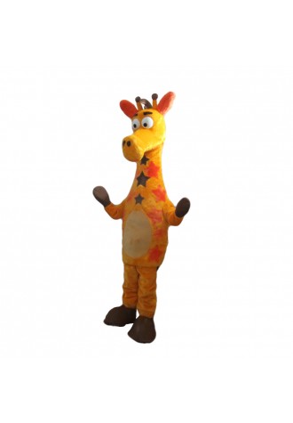 Unisex Cartoon Standing Giraffe Mascot Costume