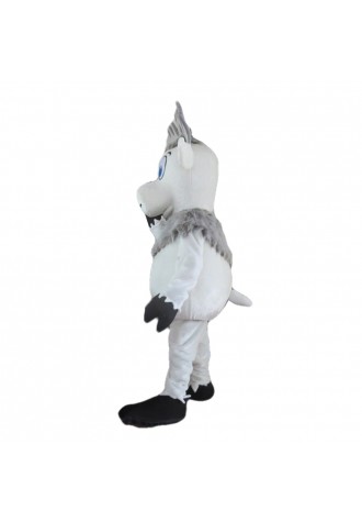 Customized White & Grey Moose Mascot Costume