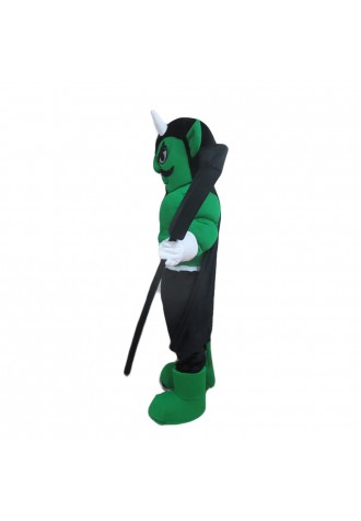Green Muscle Hunter With Black Cloak Mascot Costume
