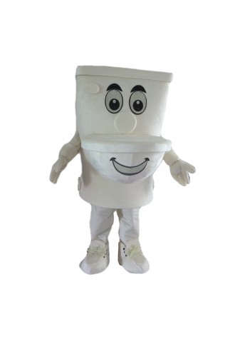 Cartoon White Toilet Mascot Costume