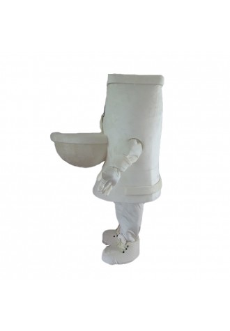 Cartoon White Toilet Mascot Costume