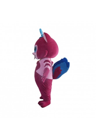Lovely Smiling Fuchsia Cat Mascot Costume
