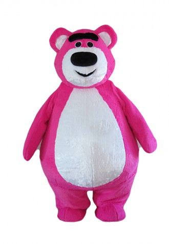 High Quality Fat Rose Red Bear Mascot Costume