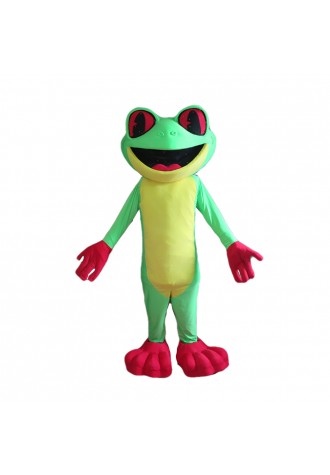Free Shipping Cartoon Green & Yellow Frog Mascot Costume