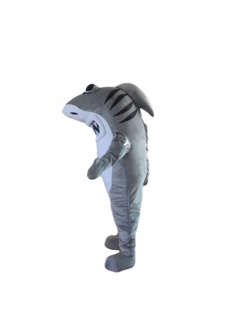 Cruel Grey Shark Mascot Costume