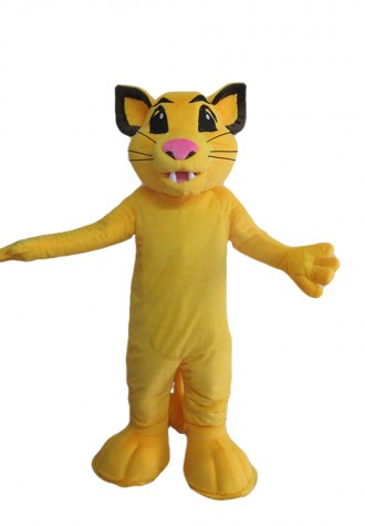 Docile Little Yellow Lion Mascot Costume