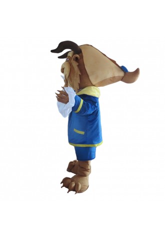 Noble Lion With Blue Coat Mascot Costume
