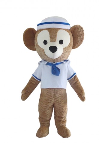 Teddy Bear With Sailor Suit And Hat Mascot Costume