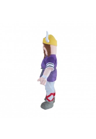 Powerful Warrior With Purple Top Mascot Costume