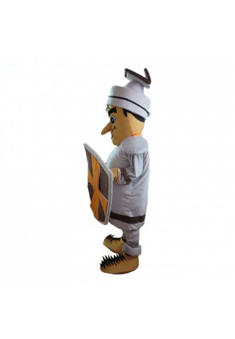 Brave Soldier With Shield Mascot Costume