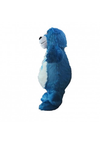 Strong Long Fur Blue Bear Mascot Costume