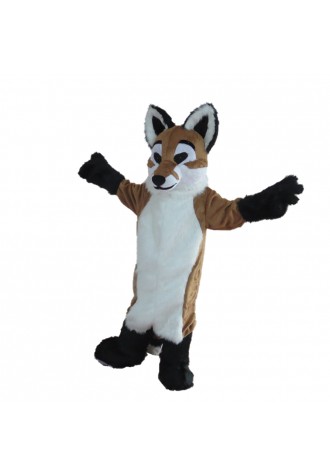 Unisex Furry Brown & White Dog Mascot Costume