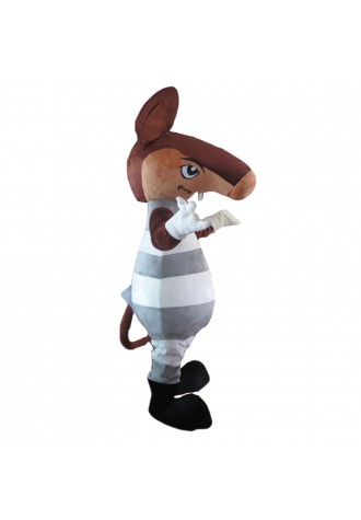 One-eared Groundhog With Grey Set Mascot Costume