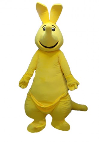 Long Nose Yellow Kangaroo Mascot Costume