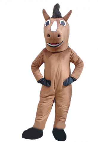 Running Brown Horse Mascot Costume