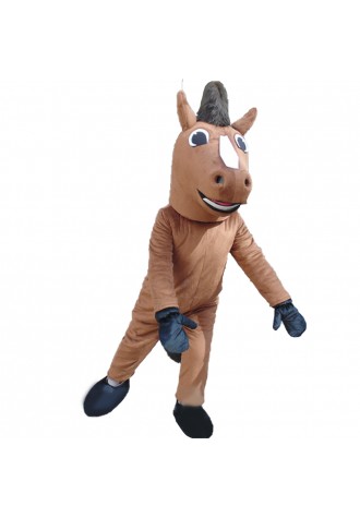 Running Brown Horse Mascot Costume
