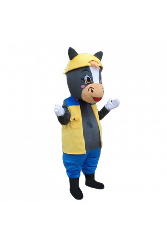 New Style Grey Pony Mascot Costume For Internal Anniversary
