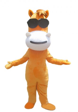 Free Shipping Basic Orange Horse Mascot Costume