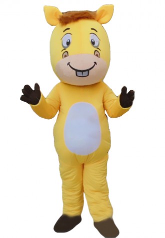 Hot Interesting Cartoon Yellow Horse Mascot Costume