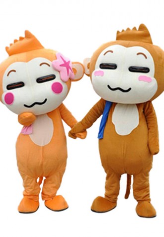 Hot Sale Quality Loving Monkey Couple Mascot Costume