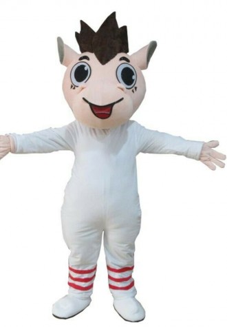 Funny Cartoon So Cute White Horse Mascot Costume