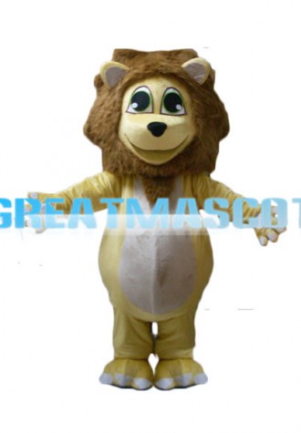 Handmade Lucky Yellow & White Lion Mascot Costume