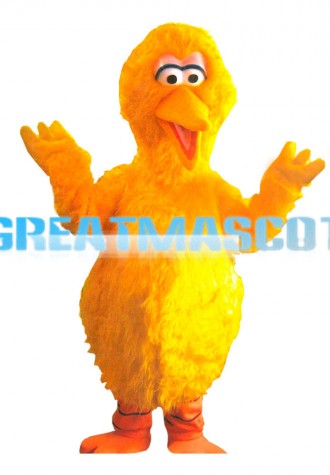 Hot Long Fur Yellow Duck Mascot Costume