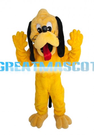 Plush Naughty Yellow Dog Mascot Costume