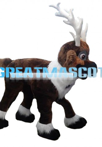 Unisex Running Plush Reindeer Mascot Costume