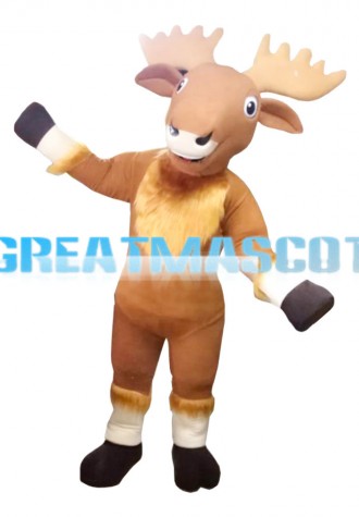 Standing Soft Plush Moose Mascot Costume