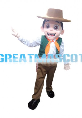 Passionate Little Boy With Vintage Set Mascot Costume