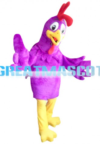 High Quality Soft Purple Chicken Mascot Costume