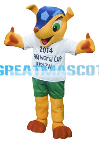 Fashion World Cup Yellow Deer Mascot Costume
