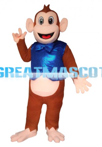 Waiter Monkey Mascot Costume For Outdoor Party