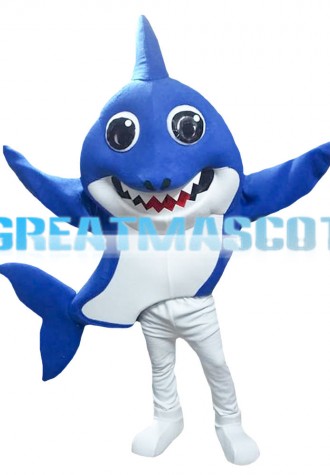 Cartoon Bright Eyes Shark Mascot Costume