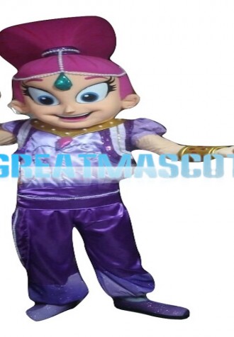 Indian Dancer Girl With Purple Set Mascot Costume