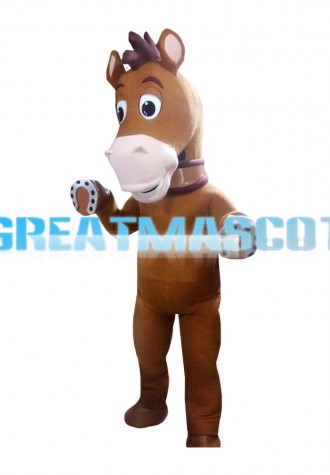Free Shipping Standing Brown Horse Mascot Costume