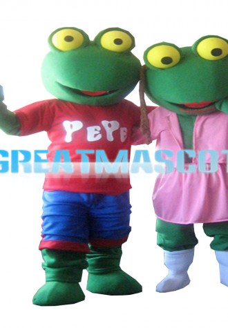 Unisex Frog Couple With Sports Set Mascot Costume