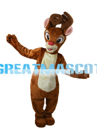 Short Plush Little Moose Mascot Costume