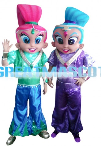 Colorful Indian Woman With Traditional Clothing Mascot Costume