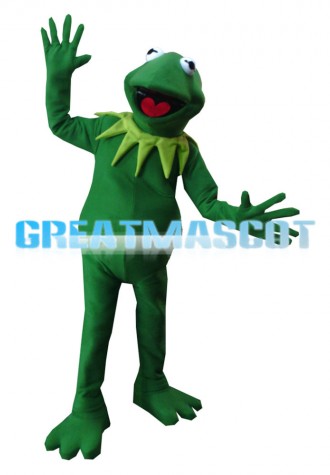 Tall Frog With Heart Shaped Tongue Mascot Costume