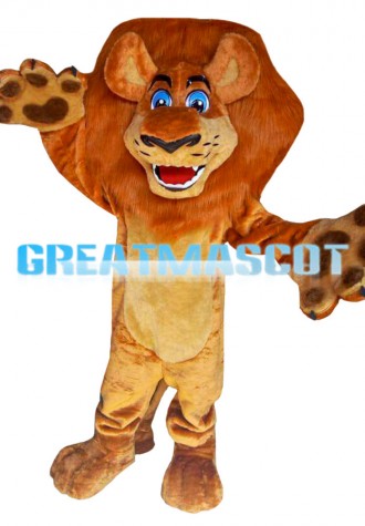 Strong Blue Eyes Lion Mascot Costume