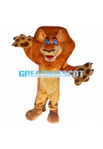 Strong Blue Eyes Lion Mascot Costume