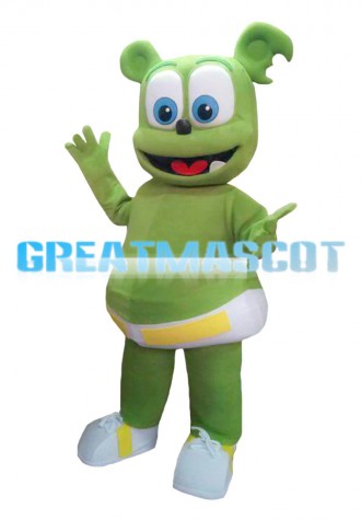 Lovable Cartoon Green Dog Mascot Costume